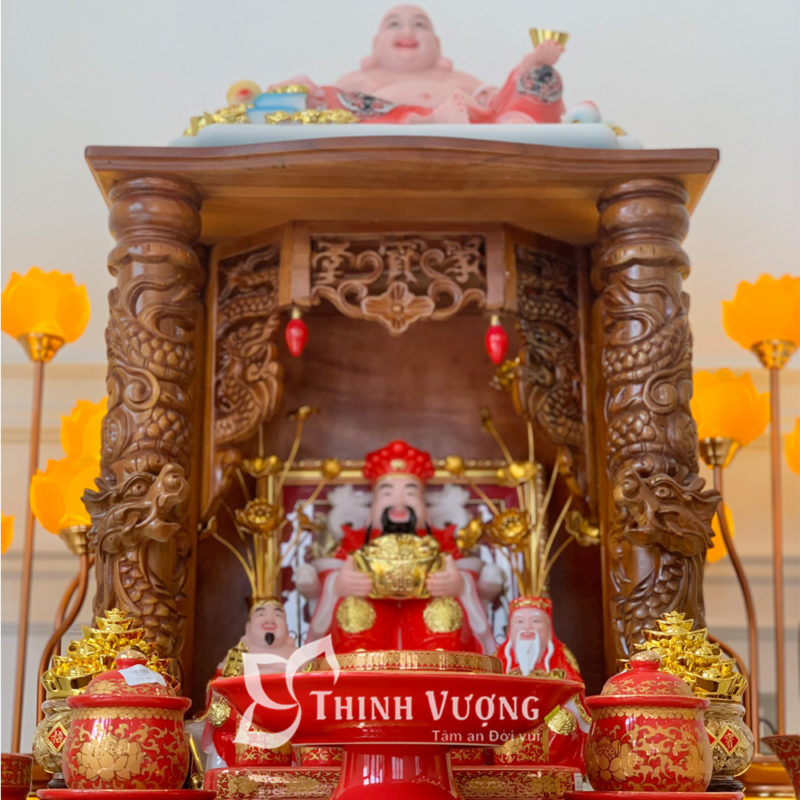 Thiết kế bàn thờ thần tài vô cùng tinh xảo, có tính thẩm mỹ cao Thiết kế bàn thờ thần tài vô cùng tinh xảo, có tính thẩm mỹ cao