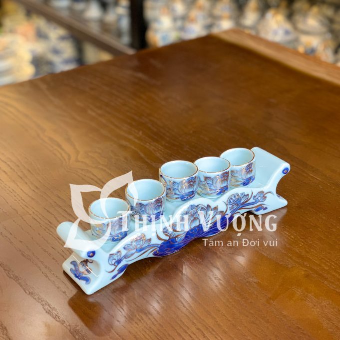 Kỷ chén thờ 5 vẽ vàng 24k mua ở đâu