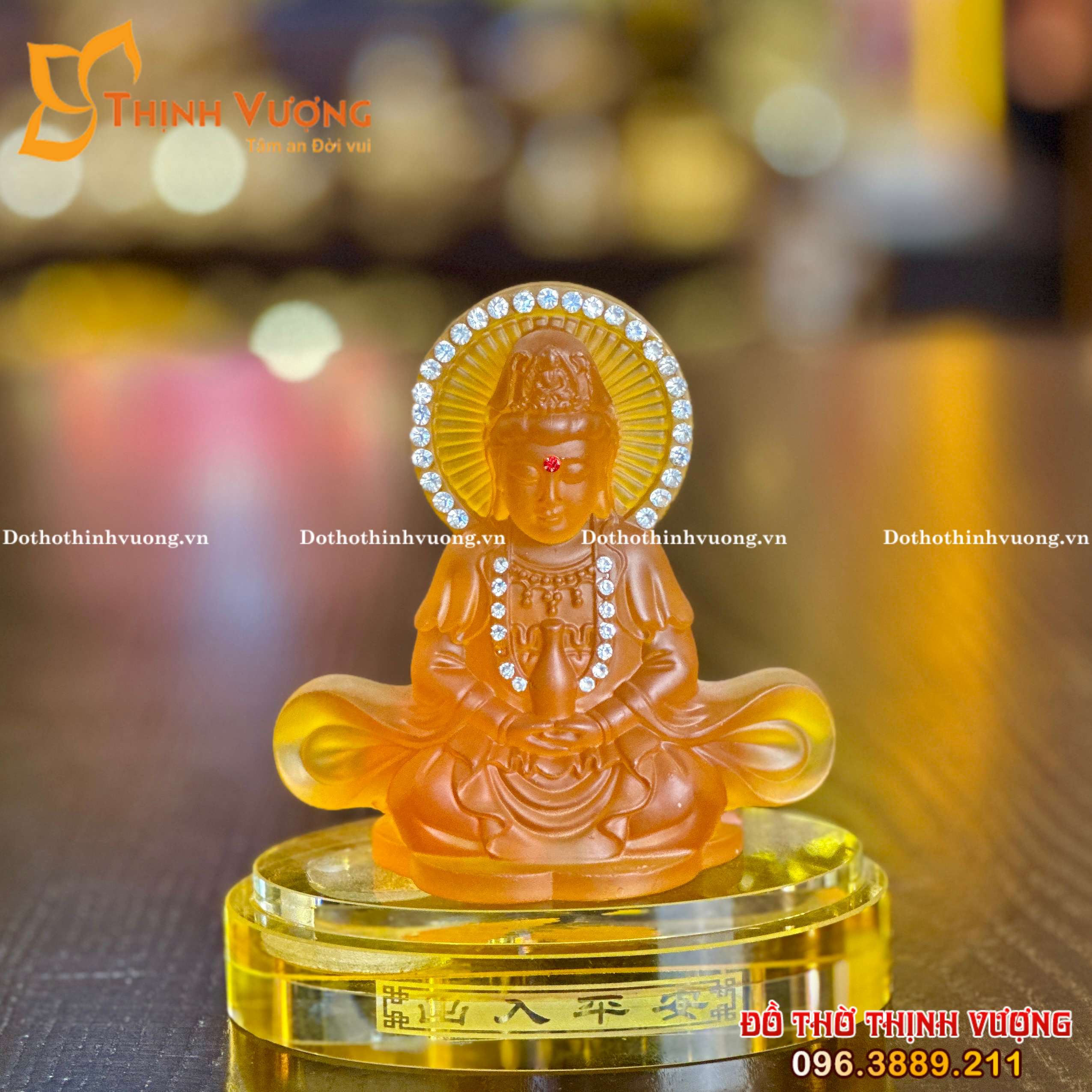 Tượng Quan Âm Hợp Kim – Lưu Ly