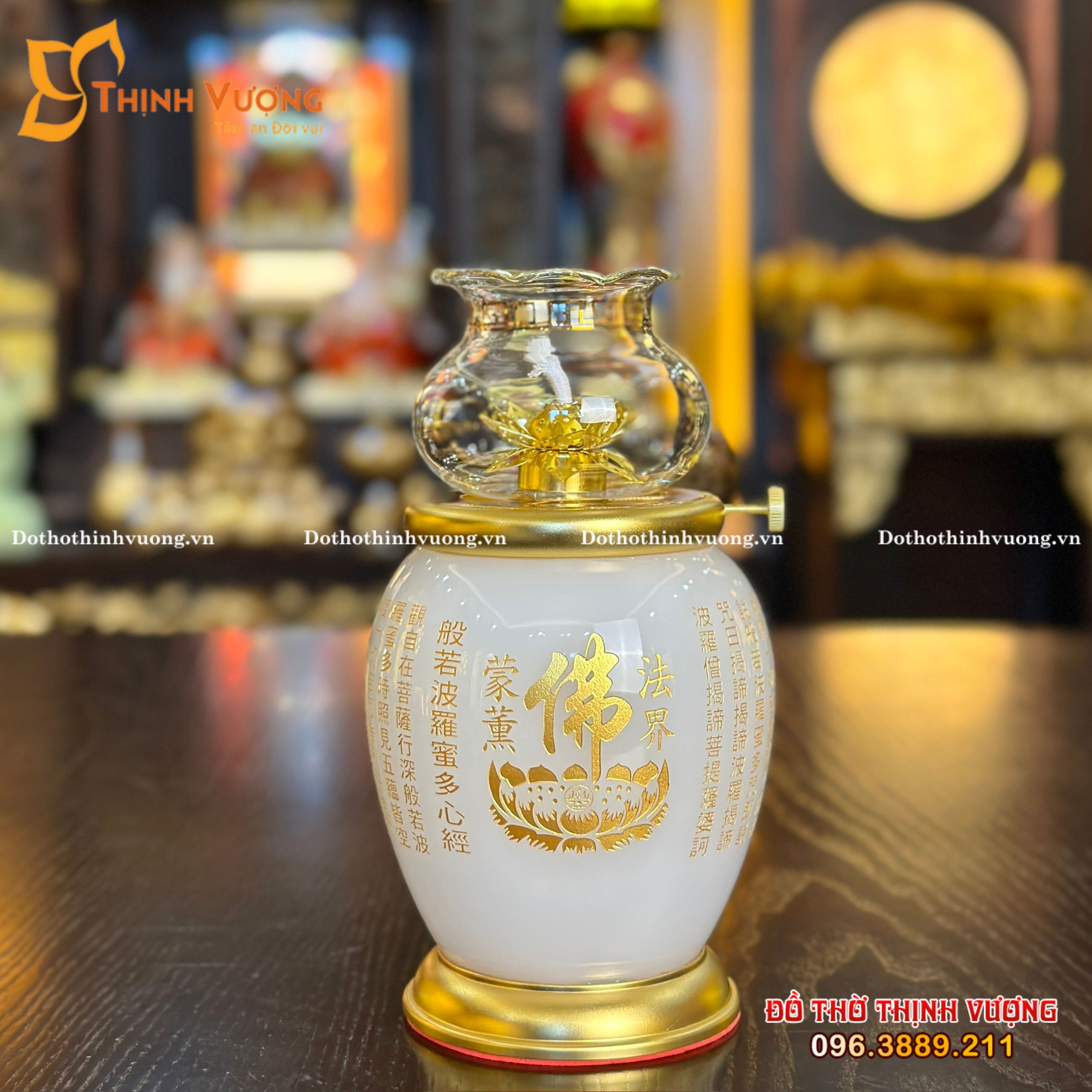 Đèn Dầu Đá TK Trắng – Cao